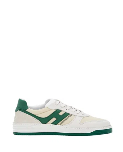 Hogan H630 Logo-patch Lace-up Sneakers In White