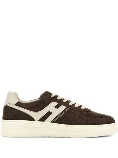 Hogan H630 Leather Sneakers In Brown