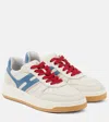 Hogan Multicolor Suede And Leather Sneakers H630 In White