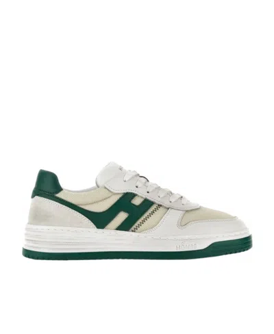 Hogan H630 Logo-patch Lace-up Sneakers In White