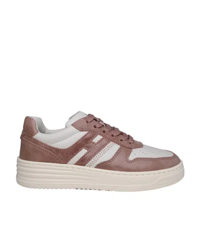 Hogan H630 Low-top Leather Sneakers In Nude