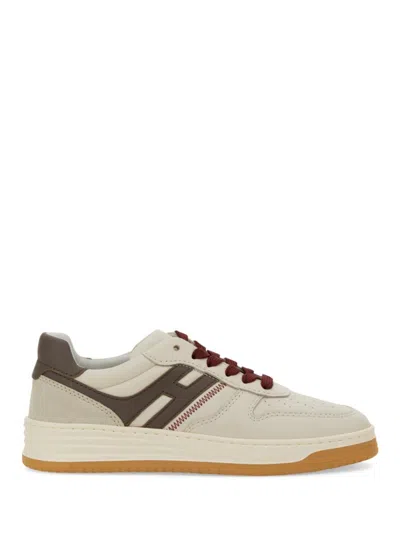 Hogan Leather And Suede Sneakers In White