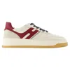 Hogan Retro-inspired Leather Sneakers With Memory Foam In Neutral