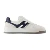 Hogan H630 Leather Sneakers With Contrasting Monogram In White