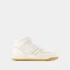 Hogan Contrast-stitch High-top Sneakers In Beige