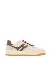 Hogan Leather Sneakers Panels Contrasting In Neutrals