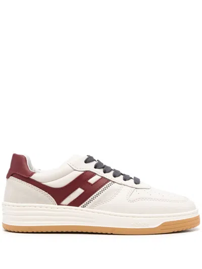 Hogan White Lace Up Sneakers In Multi