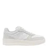 Hogan Sparkling Leather Low Top Sneakers In White