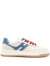 Hogan Panel Stitched Sneakers Perforated Toebox In White