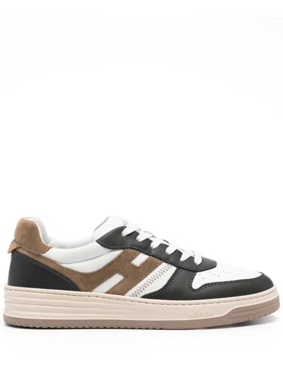 Hogan Smooth Leather And Suede H630 Sneakers Shoes In Blue