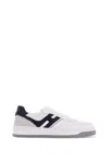 Hogan H630 Leather Sneakers With Contrasting Monogram In White