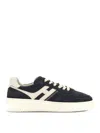 Hogan Midnight Blue Suede Sneakers In Brown