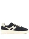 Hogan Midnight Blue Suede Sneakers In Blue
