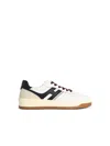Hogan Leather Sneakers With Contrast Sole And Stitching In White