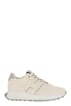 Hogan Leather Sneakers With Contrast Heel Tab In Beige