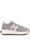 Hogan H641 Panelled Lace-up Sneakers In Grey