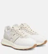 Hogan Leather Sneakers With Rubber Sole And Suede Accents In Pattern
