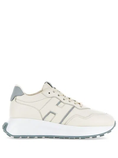 Hogan H641 Leather Sneakers Shoes In Clear Blue