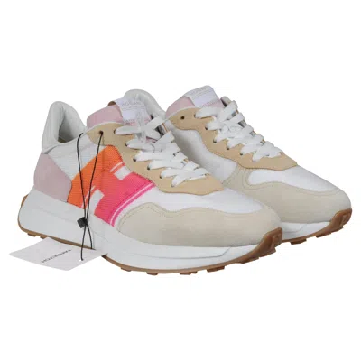 Pre-owned Hogan H641 Low Top Sneakers Us9 Eu39 Tan Pink White Orange Trainers