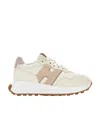 Hogan H669 Suede And Leather Sneakers In White