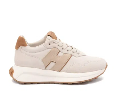 Hogan H641 Sneakers In Leather And Suede In Neutral