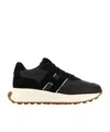 Hogan Leather-panelled Sneakers In Black