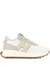 Hogan Leather Sneakers With Rubber Sole And Suede Accents In Pattern