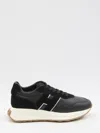 Hogan Streamlined Black Sneakers With Suede Texture In Black