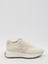 Hogan Leather Sneakers With Rubber Sole And Suede Accents In Pattern