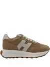 Hogan Low Top Sneakers With Rubber Sole And Suede Upper In Brown