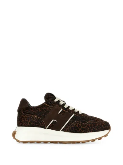 Hogan H641 Pony Effect Leather Retro Sneakers In Multi