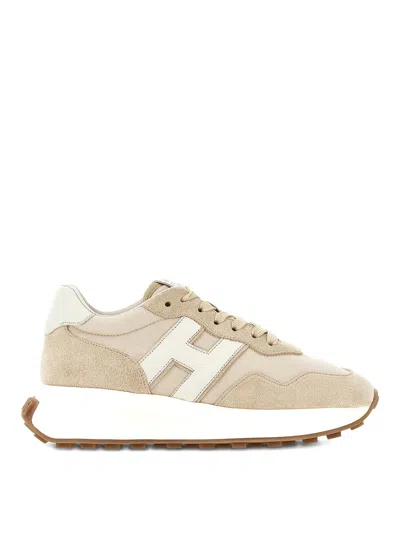 Hogan H641 Sneakers In Beige Suede Leather In Neutral