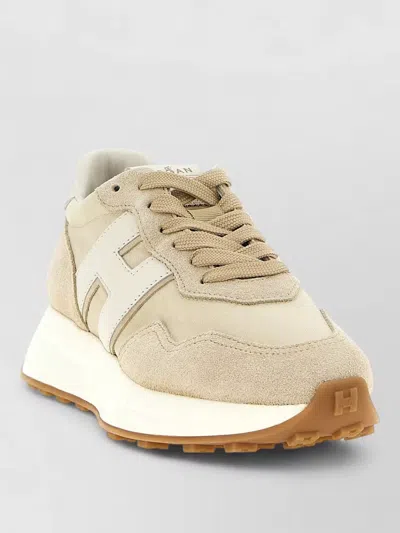 Hogan H641 Sneakers Suede Panels Rubber Sole In Multi