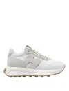 Hogan Round Toe Low Top Sneakers With Suede Accents In White