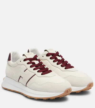 Hogan H641 Suede Platform Sneakers In Neutral