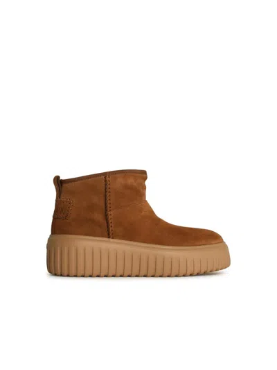 Hogan 'h645' Brown Leather Ankle Boots