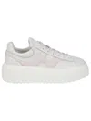 Hogan H645 Leather Sneakers With Platform Sole In White
