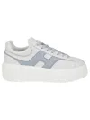 Hogan H645 Leather Sneakers With Platform Sole In White