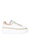 Hogan Leather H-stripes Platform Sneakers In White