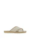 Hogan Crossover-strap Leather Sandals In Neutrals
