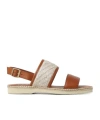 Hogan Brown Leather H660 Sandals In Nude