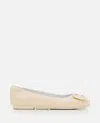 Hogan Flat Shoes With Decorative Buckle Detail In Beige