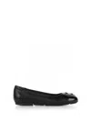 Hogan Leather Ballet Flats With Maxi Plaque In Black