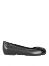 Hogan Leather Ballet Flats With Maxi Plaque In Black