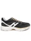 Hogan Black Lace Up Sneakers In Green