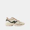 Hogan H665 Panelled Lace-up Sneakers In Brown