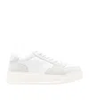 Hogan Perforated Toe Rubber Sole Suede Panels Sneakers In White
