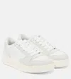 Hogan Perforated Toe Rubber Sole Suede Panels Sneakers In White
