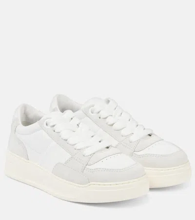 Hogan H667 Suede-trimmed Leather Sneakers In White