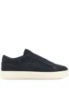 Hogan Black Suede Slip-on Shoes With Contrasting Sole